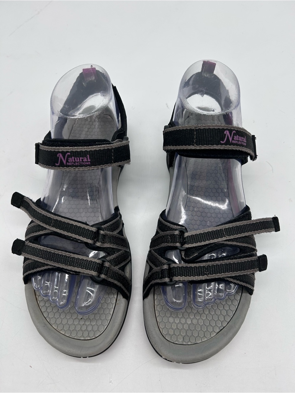 Natural Reflections Women's Black Strappy Outdoor Sandals size 8
